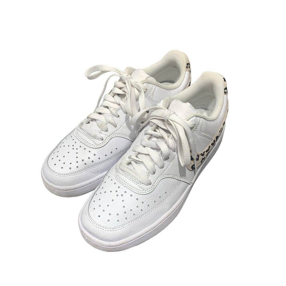 Nike Court Vision Lo Womens Sneakers Size 8 White DD9665-100 Animal Print